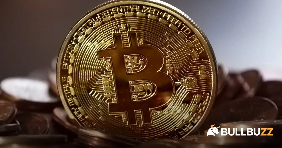 Golden Bitcoin coin close-up as BTC price reclaims 84000 dollars