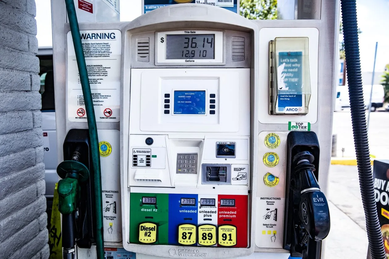 Diesel fuel pump as Trump defers diesel tax with prices at $6.32 a gallon