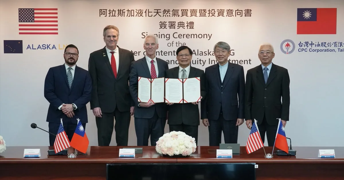 Taiwan Alaska LNG deal signing ceremony with CPC and Alaska LNG representatives