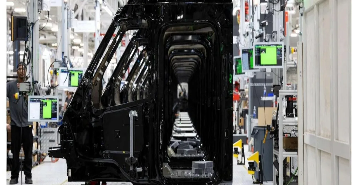 Tesla production line featured in the company's Q3 2026 update